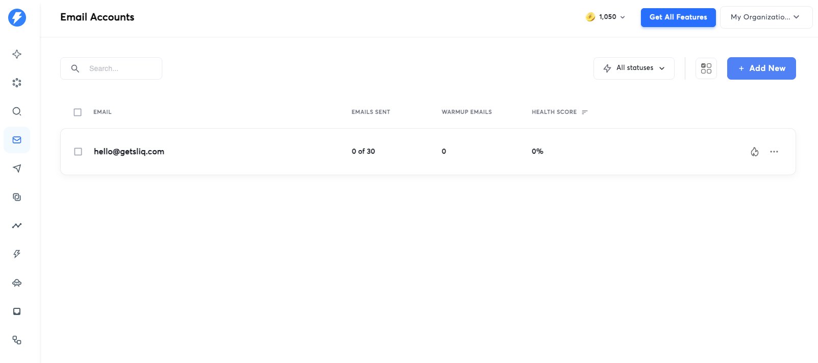 Account connected in Email Accounts