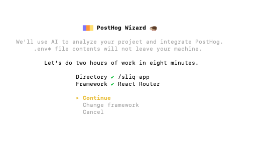 PostHog wizard starting